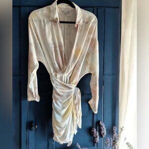YOUNG FABULOUS & BROKE Raine Wrap Tie‎ Dye Dress Billowy L